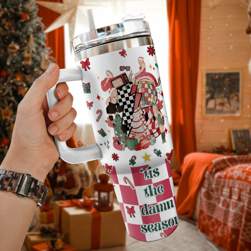 Taylor Swift Music Christmas Custom Stanley Quencher 40oz Stainless Steel Tumbler With Handle - Threewoofs - Image 2