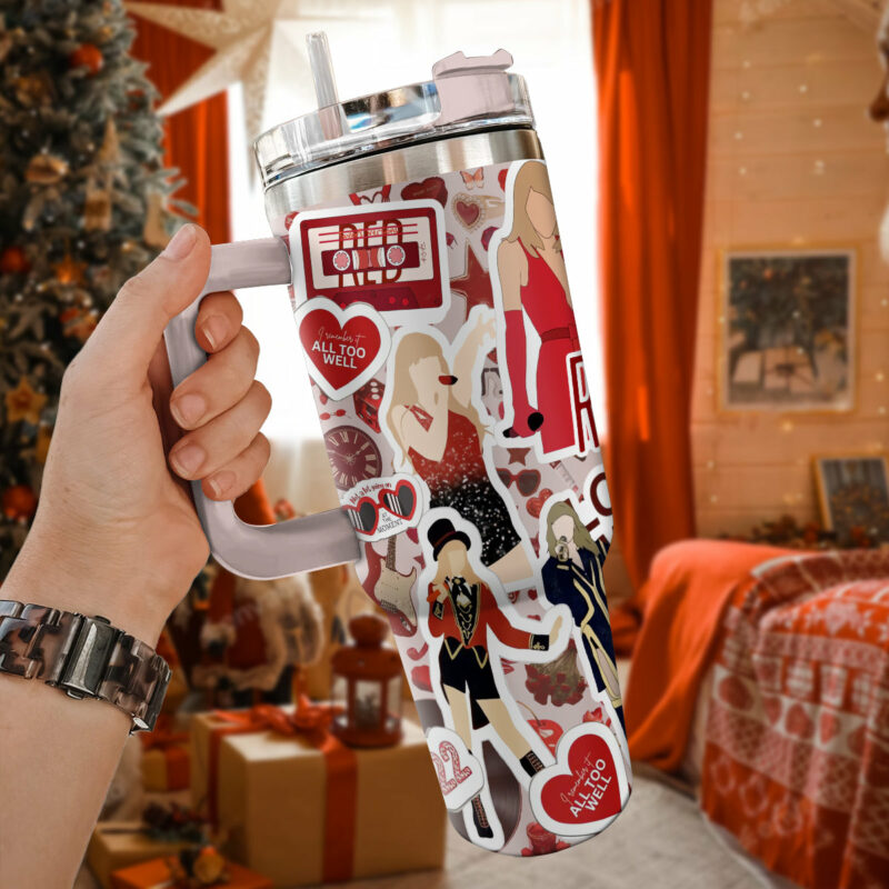 Taylor Swift Music Christmas Custom Stanley Quencher 40oz Stainless Steel Tumbler With Handle - Threewoofs - Image 5