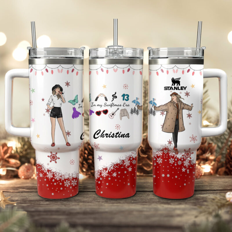 Taylor Swift Music Christmas Custom Stanley Quencher 40oz Stainless Steel Tumbler With Handle - Threewoofs - Image 7