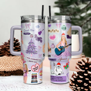 Taylor Swift Music Christmas Custom Stanley Quencher 40oz Stainless Steel Tumbler With Handle - Threewoofs