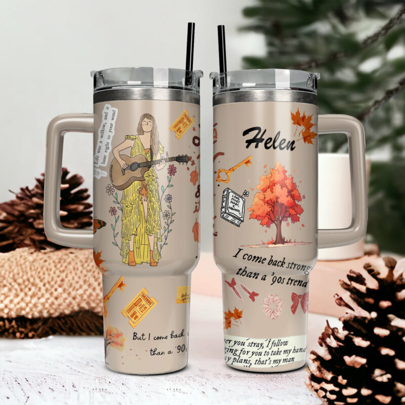 Taylor Swift Music Christmas Custom Stanley Quencher 40oz Stainless Steel Tumbler With Handle - Threewoofs - Image 5
