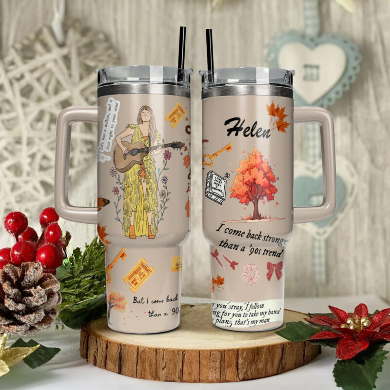 Taylor Swift Music Christmas Custom Stanley Quencher 40oz Stainless Steel Tumbler With Handle - Threewoofs - Image 4