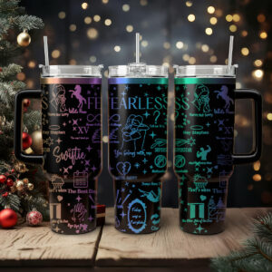 Taylor Swift Music Christmas Custom Stanley Quencher 40oz Stainless Steel Tumbler With Handle - Threewoofs