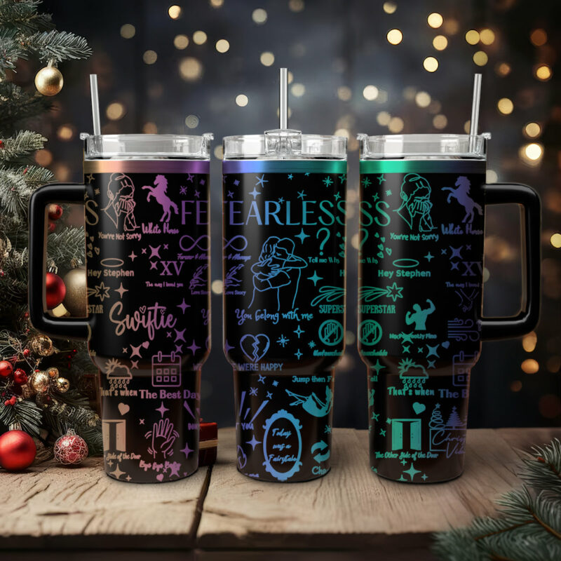Taylor Swift Music Christmas Custom Stanley Quencher 40oz Stainless Steel Tumbler With Handle - Threewoofs
