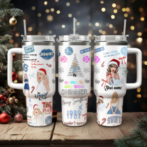 Taylor Swift Music Christmas Custom Stanley Quencher 40oz Stainless Steel Tumbler With Handle - Threewoofs