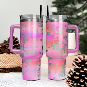Taylor Swift Music Christmas Custom Stanley Quencher 40oz Stainless Steel Tumbler With Handle - Threewoofs