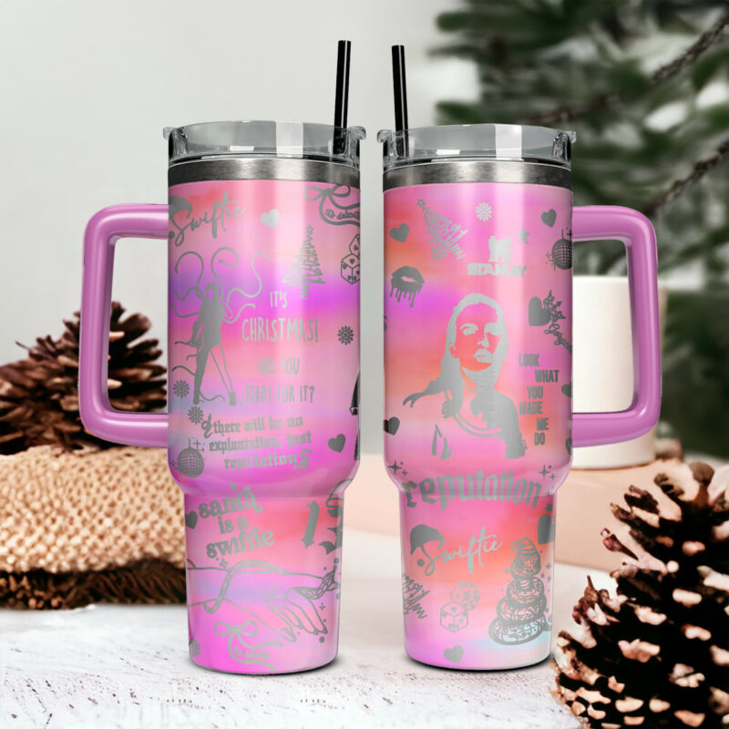 Taylor Swift Music Christmas Custom Stanley Quencher 40oz Stainless Steel Tumbler With Handle - Threewoofs