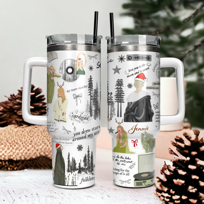 Taylor Swift Music Christmas Custom Stanley Quencher 40oz Stainless Steel Tumbler With Handle - Threewoofs - Image 2