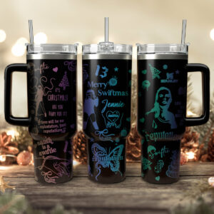 Taylor Swift Music Christmas Custom Stanley Quencher 40oz Stainless Steel Tumbler With Handle - Threewoofs