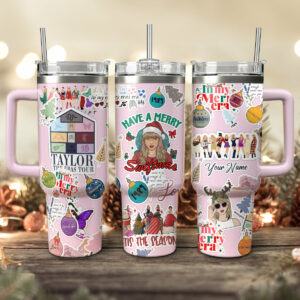 Taylor Swift Music Christmas Custom Stanley Quencher 40oz Stainless Steel Tumbler With Handle - Threewoofs