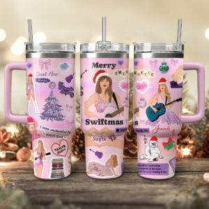 Taylor Swift Music Christmas Custom Stanley Quencher 40oz Stainless Steel Tumbler With Handle - Threewoofs