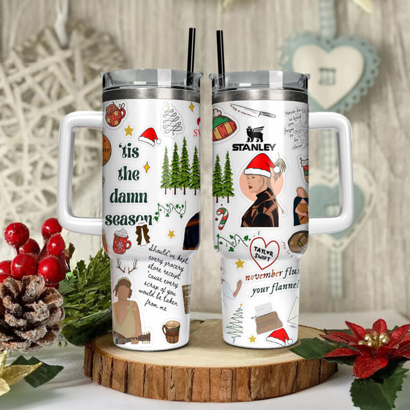 Taylor Swift Music Christmas Custom Stanley Quencher 40oz Stainless Steel Tumbler With Handle - Threewoofs - Image 2