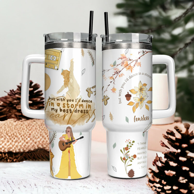 Taylor Swift Music Christmas Custom Stanley Quencher 40oz Stainless Steel Tumbler With Handle - Threewoofs - Image 3