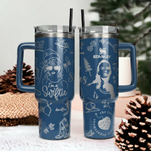 Taylor Swift Music Christmas Custom Stanley Quencher 40oz Stainless Steel Tumbler With Handle - Threewoofs