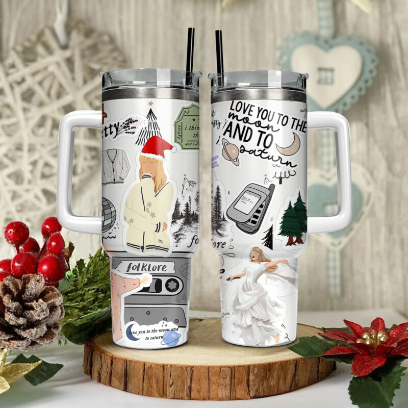 Taylor Swift Music Christmas Custom Stanley Quencher 40oz Stainless Steel Tumbler With Handle - Threewoofs - Image 5