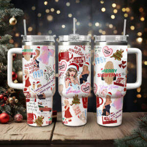 Taylor Swift Music Christmas Custom Stanley Quencher 40oz Stainless Steel Tumbler With Handle - Threewoofs
