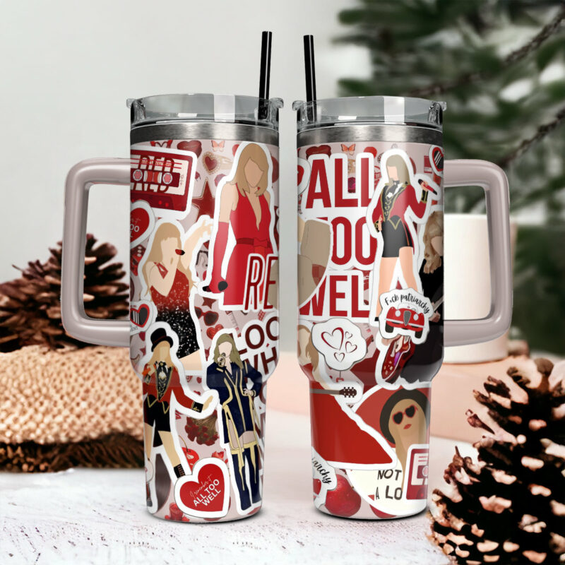 Taylor Swift Music Christmas Custom Stanley Quencher 40oz Stainless Steel Tumbler With Handle - Threewoofs - Image 4