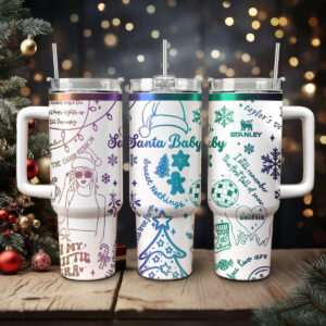 Taylor Swift Music Christmas Custom Stanley Quencher 40oz Stainless Steel Tumbler With Handle - Threewoofs