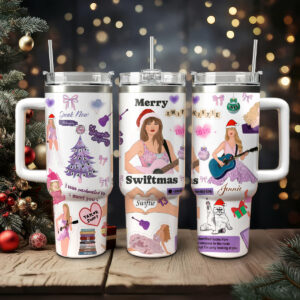 Taylor Swift Music Christmas Custom Stanley Quencher 40oz Stainless Steel Tumbler With Handle - Threewoofs