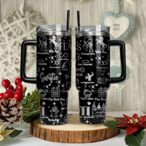Taylor Swift Music Christmas Custom Stanley Quencher 40oz Stainless Steel Tumbler With Handle - Threewoofs