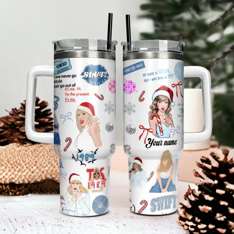 Taylor Swift Music Christmas Custom Stanley Quencher 40oz Stainless Steel Tumbler With Handle - Threewoofs - Image 2