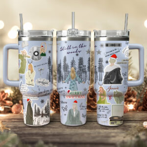 Taylor Swift Music Christmas Custom Stanley Quencher 40oz Stainless Steel Tumbler With Handle - Threewoofs