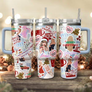 Taylor Swift Music Christmas Custom Stanley Quencher 40oz Stainless Steel Tumbler With Handle - Threewoofs