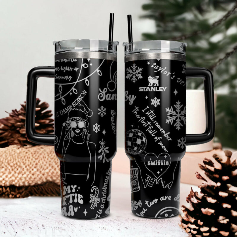 Taylor Swift Music Christmas Custom Stanley Quencher 40oz Stainless Steel Tumbler With Handle - Threewoofs - Image 2