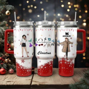 Taylor Swift Music Christmas Custom Stanley Quencher 40oz Stainless Steel Tumbler With Handle - Threewoofs