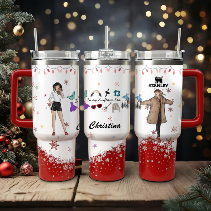 Taylor Swift Music Christmas Custom Stanley Quencher 40oz Stainless Steel Tumbler With Handle - Threewoofs