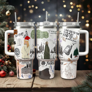 Taylor Swift Music Christmas Custom Stanley Quencher 40oz Stainless Steel Tumbler With Handle - Threewoofs