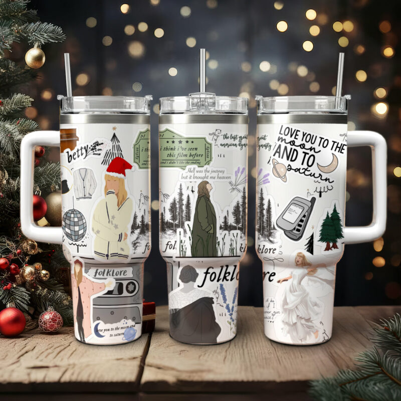Taylor Swift Music Christmas Custom Stanley Quencher 40oz Stainless Steel Tumbler With Handle - Threewoofs