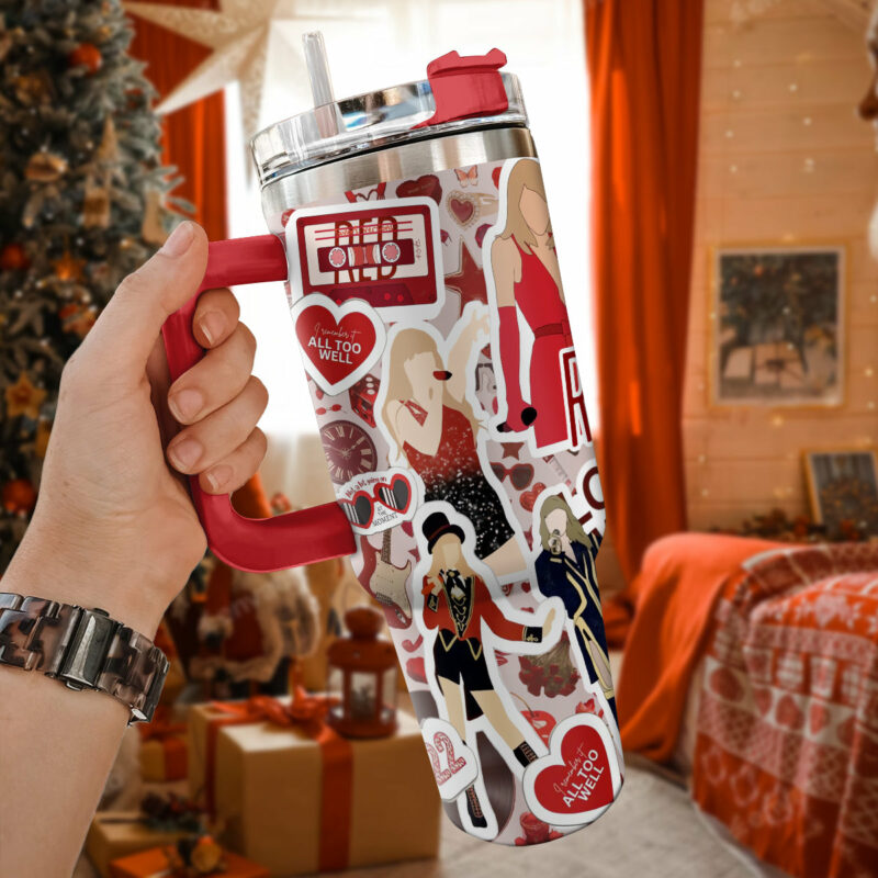 Taylor Swift Music Christmas Custom Stanley Quencher 40oz Stainless Steel Tumbler With Handle - Threewoofs