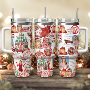 Taylor Swift Music Christmas Custom Stanley Quencher 40oz Stainless Steel Tumbler With Handle - Threewoofs
