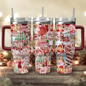 Taylor Swift Music Christmas Custom Stanley Quencher 40oz Stainless Steel Tumbler With Handle - Threewoofs