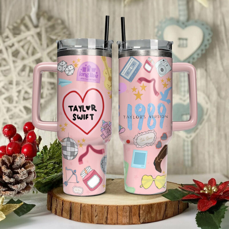 Taylor Swift Music Christmas Custom Stanley Quencher 40oz Stainless Steel Tumbler With Handle - Threewoofs - Image 4