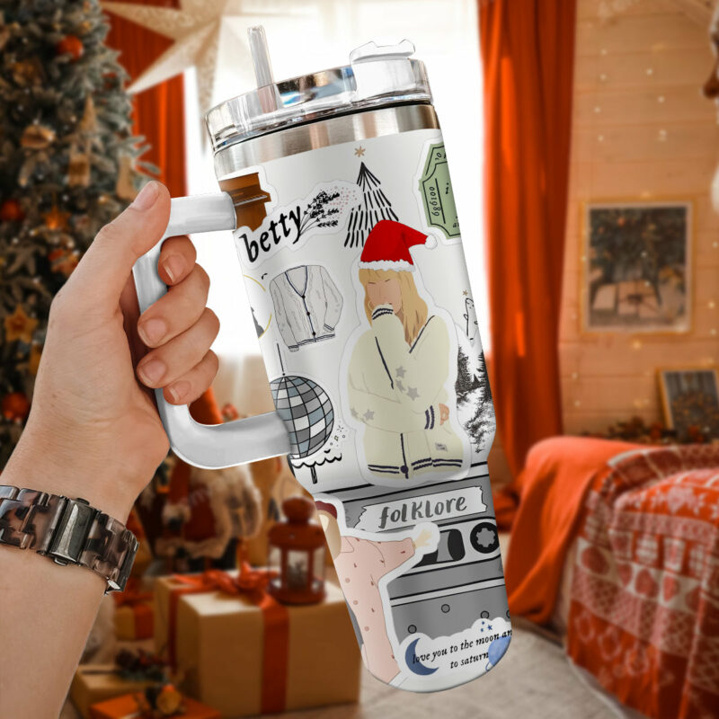 Taylor Swift Music Christmas Custom Stanley Quencher 40oz Stainless Steel Tumbler With Handle - Threewoofs - Image 2
