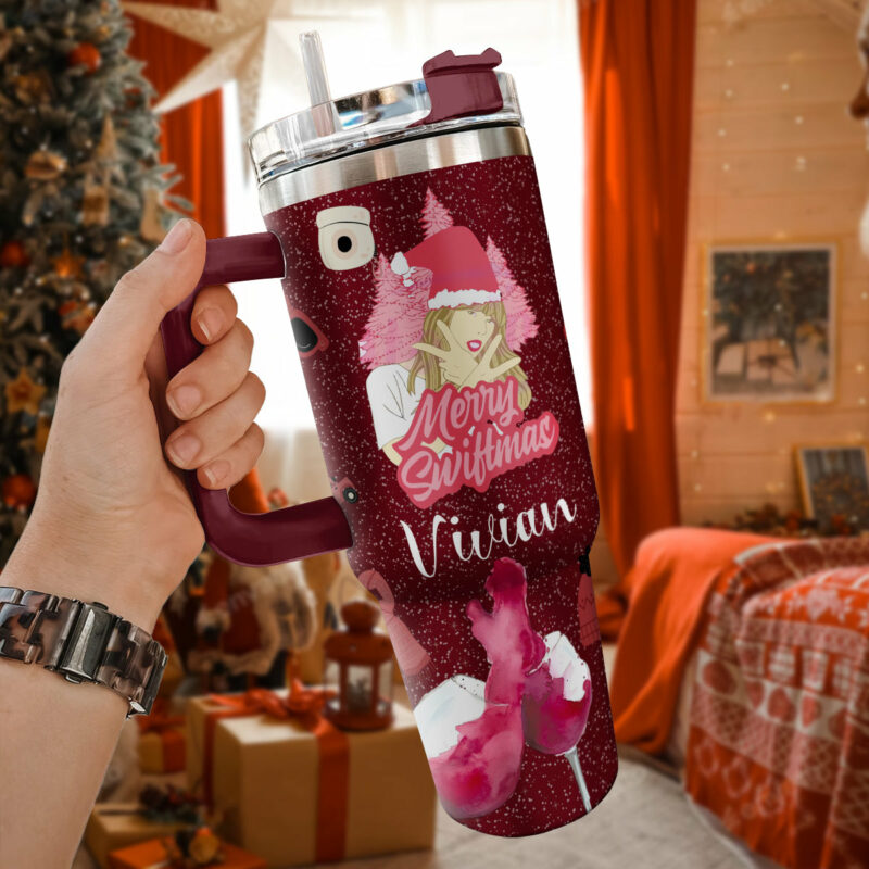 Taylor Swift Music Christmas Custom Stanley Quencher 40oz Stainless Steel Tumbler With Handle - Threewoofs