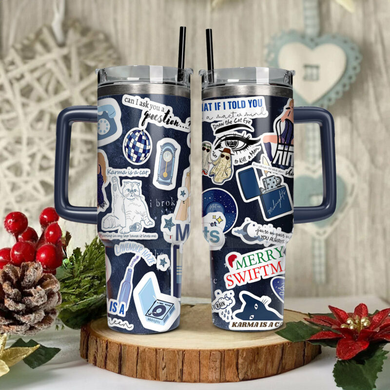 Taylor Swift Music Christmas Custom Stanley Quencher 40oz Stainless Steel Tumbler With Handle - Threewoofs - Image 3