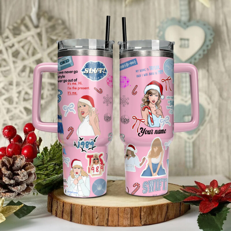 Taylor Swift Music Christmas Custom Stanley Quencher 40oz Stainless Steel Tumbler With Handle - Threewoofs - Image 2
