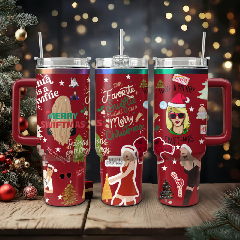 Taylor Swift Music Christmas Custom Stanley Quencher 40oz Stainless Steel Tumbler With Handle - Threewoofs - Image 3