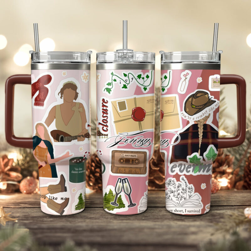 Taylor Swift Music Christmas Custom Stanley Quencher 40oz Stainless Steel Tumbler With Handle - Threewoofs