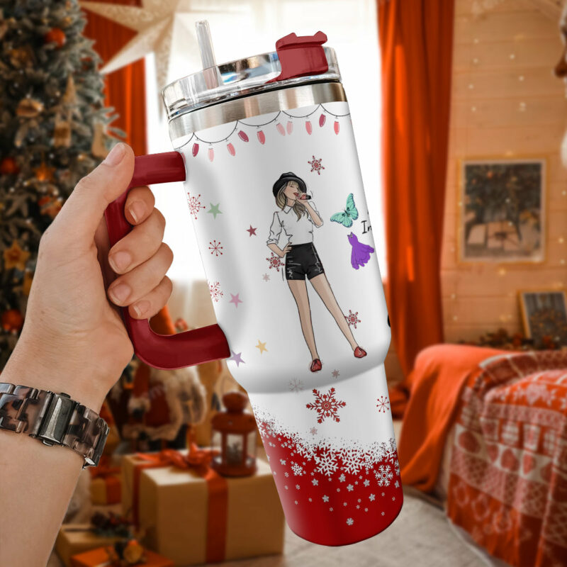 Taylor Swift Music Christmas Custom Stanley Quencher 40oz Stainless Steel Tumbler With Handle - Threewoofs - Image 3