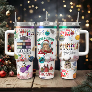 Taylor Swift Music Christmas Custom Stanley Quencher 40oz Stainless Steel Tumbler With Handle - Threewoofs