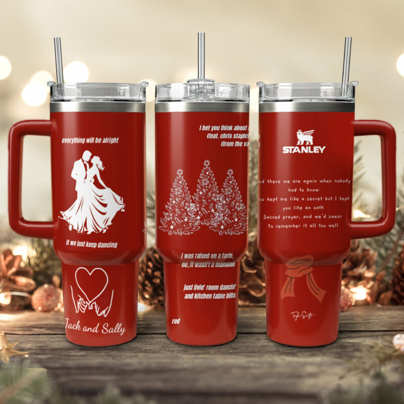 Taylor Swift Music Christmas Custom Stanley Quencher 40oz Stainless Steel Tumbler With Handle - Threewoofs - Image 4