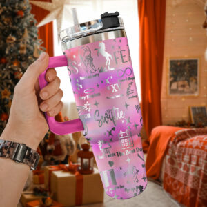 Taylor Swift Music Christmas Custom Stanley Quencher 40oz Stainless Steel Tumbler With Handle - Threewoofs
