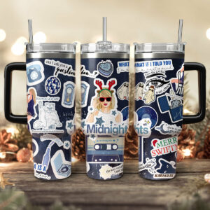 Taylor Swift Music Christmas Custom Stanley Quencher 40oz Stainless Steel Tumbler With Handle - Threewoofs
