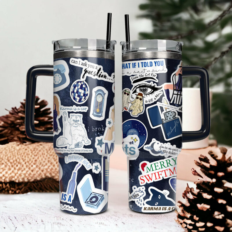 Taylor Swift Music Christmas Custom Stanley Quencher 40oz Stainless Steel Tumbler With Handle - Threewoofs - Image 4