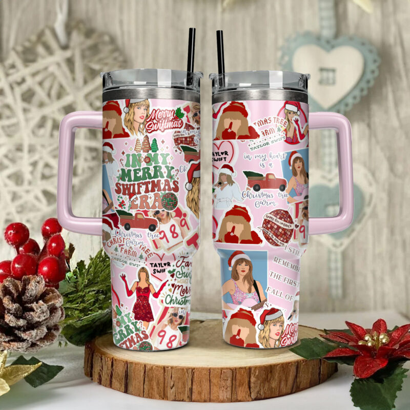 Taylor Swift Music Christmas Custom Stanley Quencher 40oz Stainless Steel Tumbler With Handle - Threewoofs - Image 2