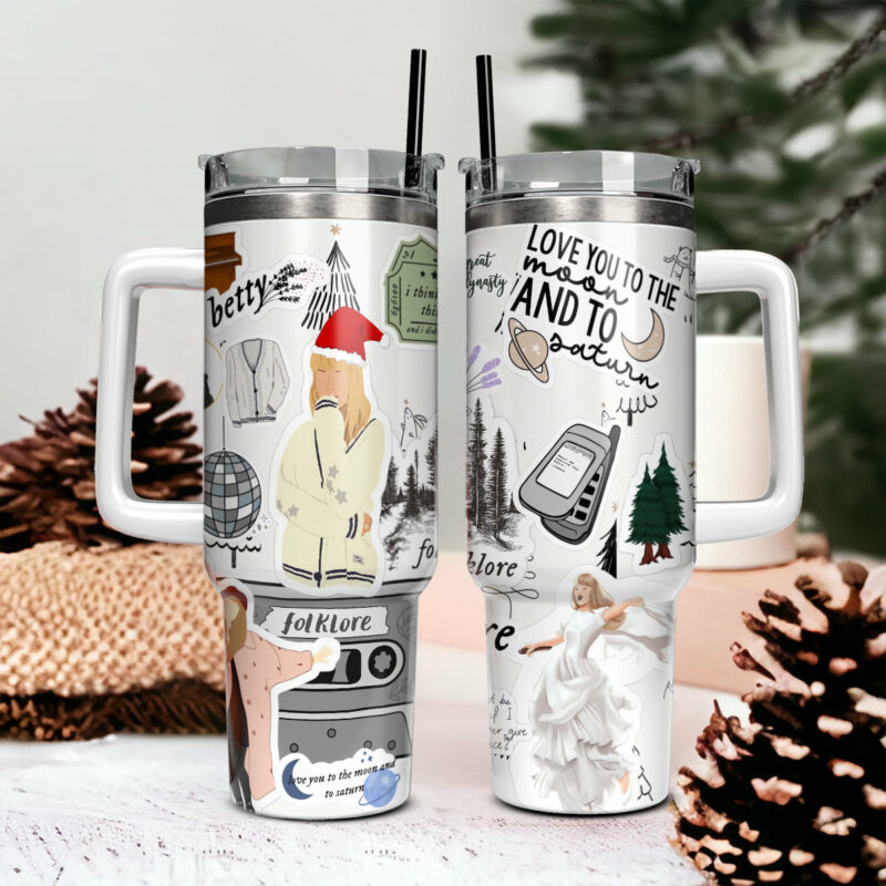 Taylor Swift Music Christmas Custom Stanley Quencher 40oz Stainless Steel Tumbler With Handle - Threewoofs - Image 4